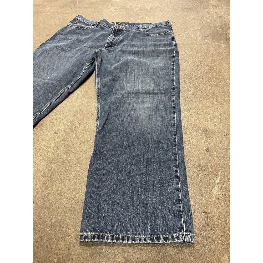Carhartt Jeans Mens 42x30 Blue Relaxed Fit Straight‎ Leg Workwear Denim 100115